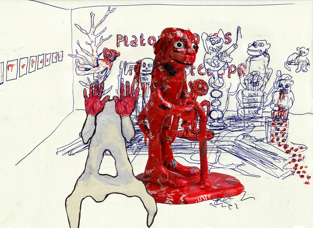 Premium - installation sketch 29 x 19,5 cm - sticker on aluminium