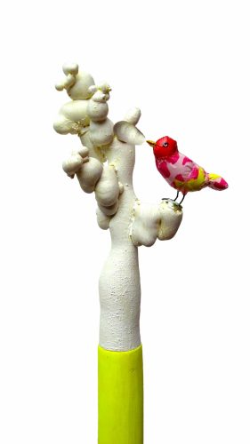 COWARD 2008 - 128 x 24 x 12 cm - mixed media on wood (detail)