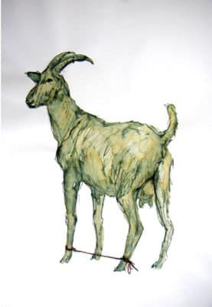 La corde 2006 - 29,5 x 21 cm - mixed media on paper